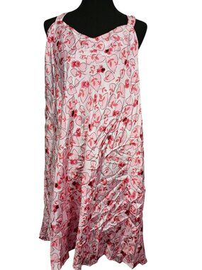 Plus Size Serenada Pink Floral Sleeveless Dress 3X 26/28 Lightweight Casual Summ